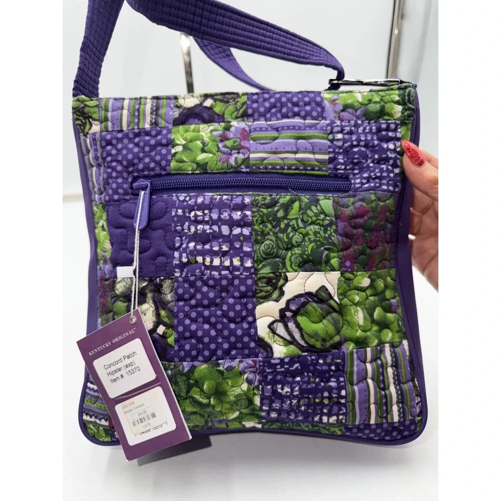 Donna Sharp Concord Patch Hipster Crossbody Bag Purple Green Quilted 15370 NWT